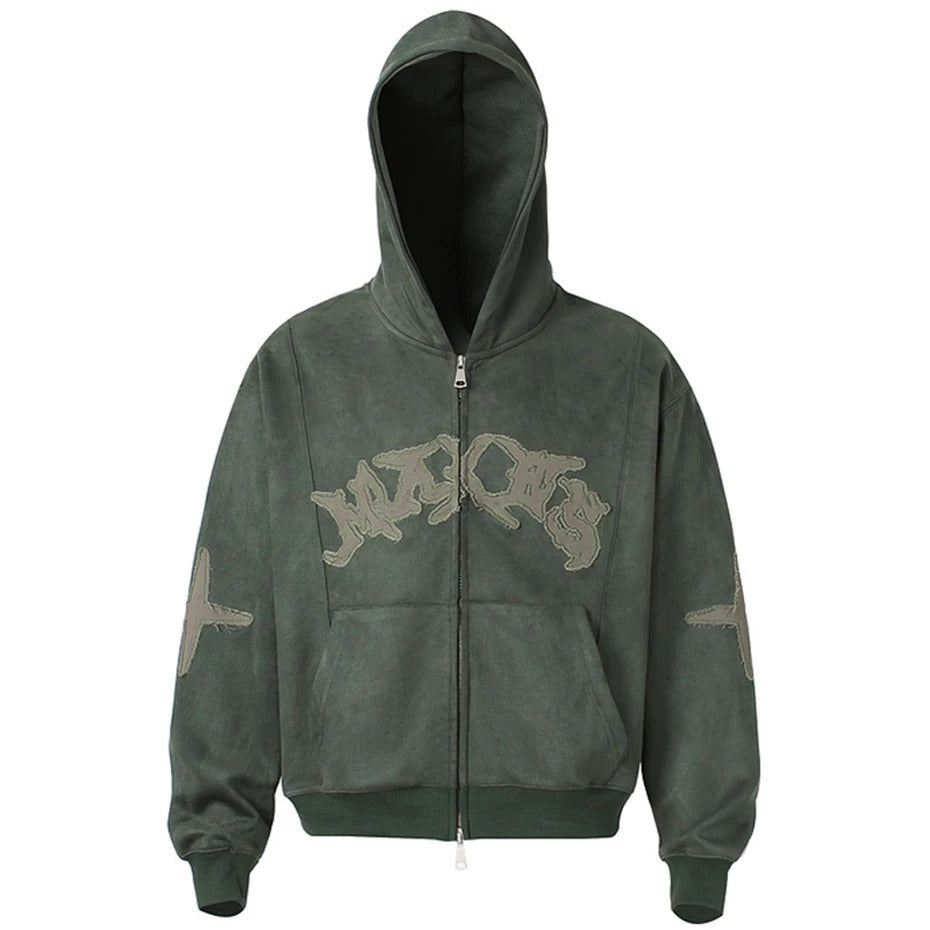 Men's Zip Up Hooded Jacket Vintage Wash