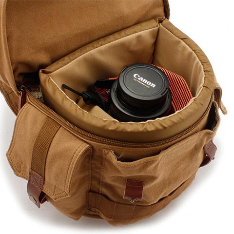 Waterproof Canvas Camera Backpack Vintage Rugged Style