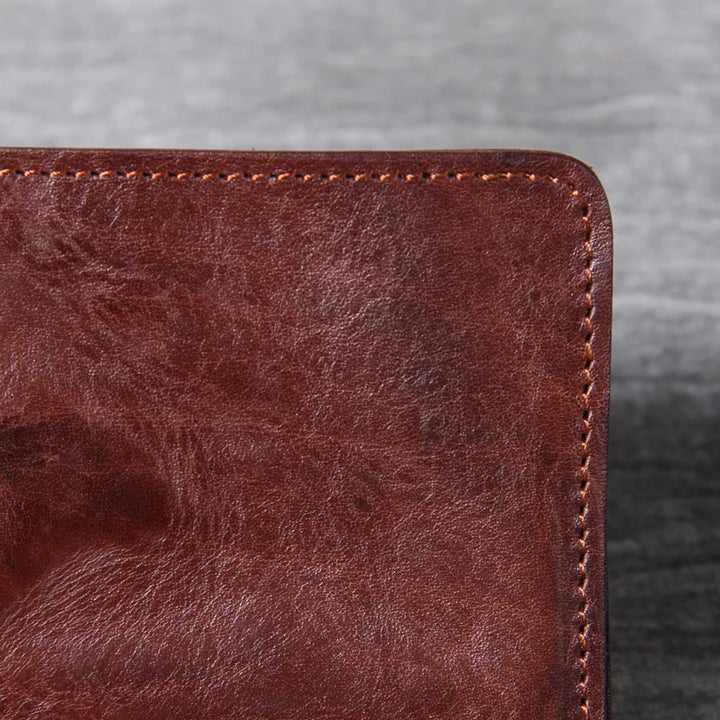 Bi-Fold Cowhide Leather Wallet