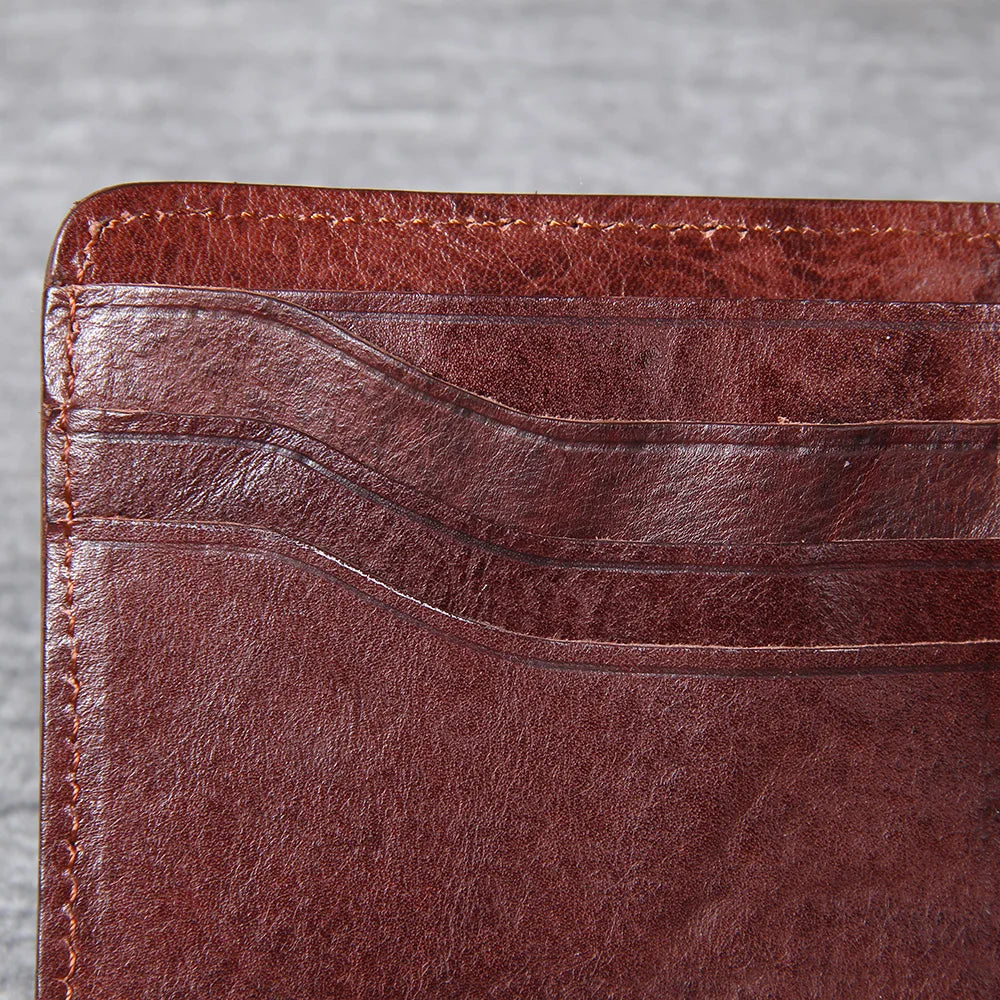 Bi-Fold Cowhide Leather Wallet