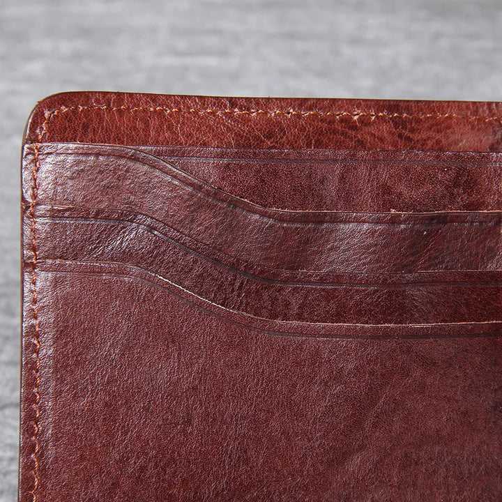 Bi-Fold Cowhide Leather Wallet