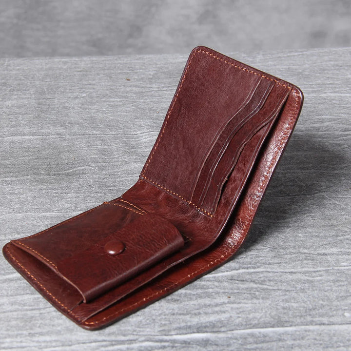 Bi-Fold Cowhide Leather Wallet