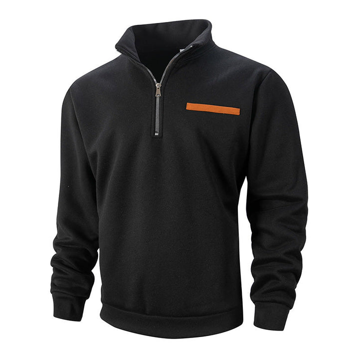 Men's Polyester Half Zip Long Sleeve Top