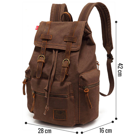 Vintage Canvas Backpack Durable Weather-Resistant Design