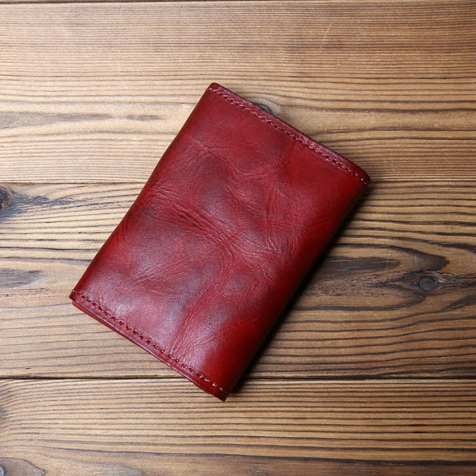 Men's Full-Grain Leather Tri-Fold Wallet