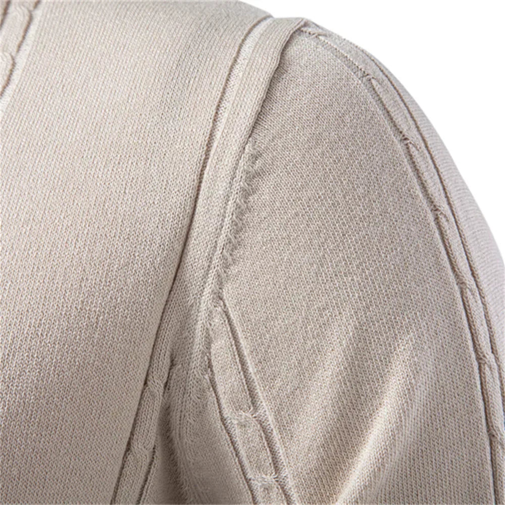 Men's Ribbed Knit Viscose Blend Polo Shirt