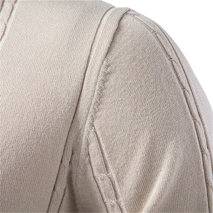 Men's Ribbed Knit Viscose Blend Polo Shirt