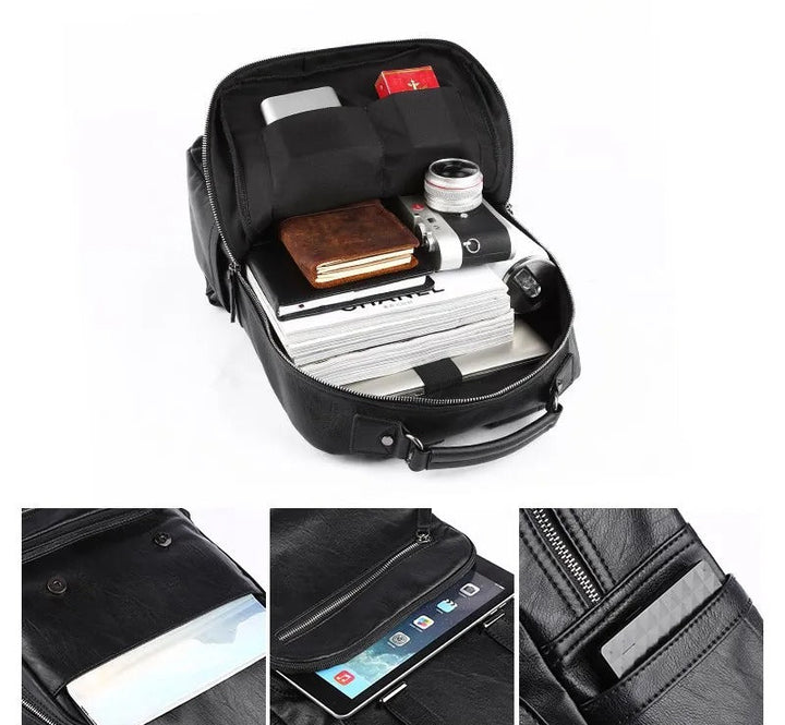 Luxury Leather Travel Backpack with Smart Organization