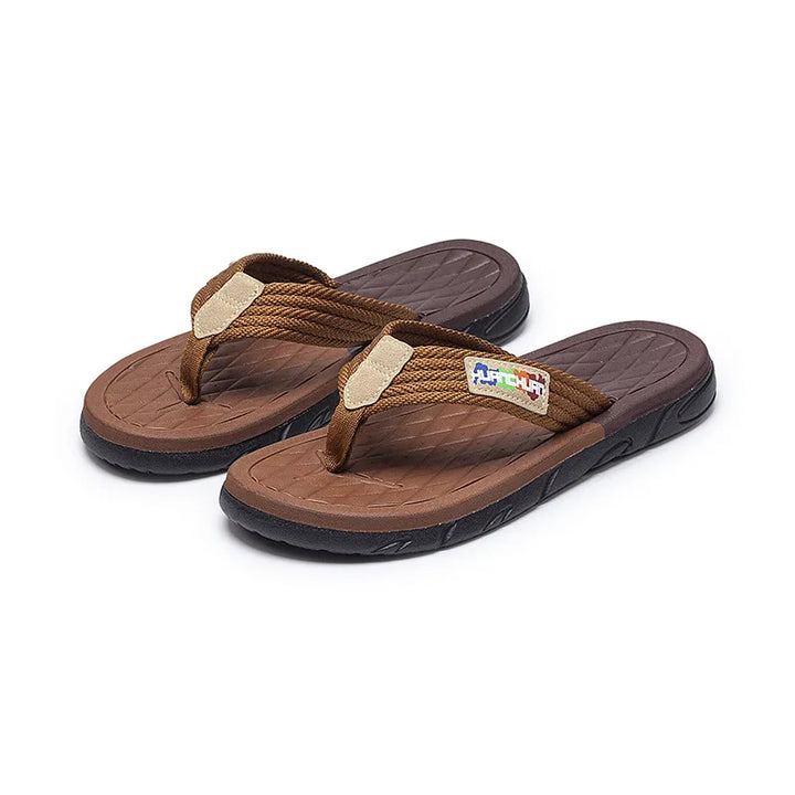 Men's Braided Strap Flip Flops Non-Slip EVA Sole Sandals