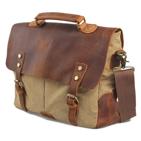 Vintage Canvas Motorcycle Shoulder Bag