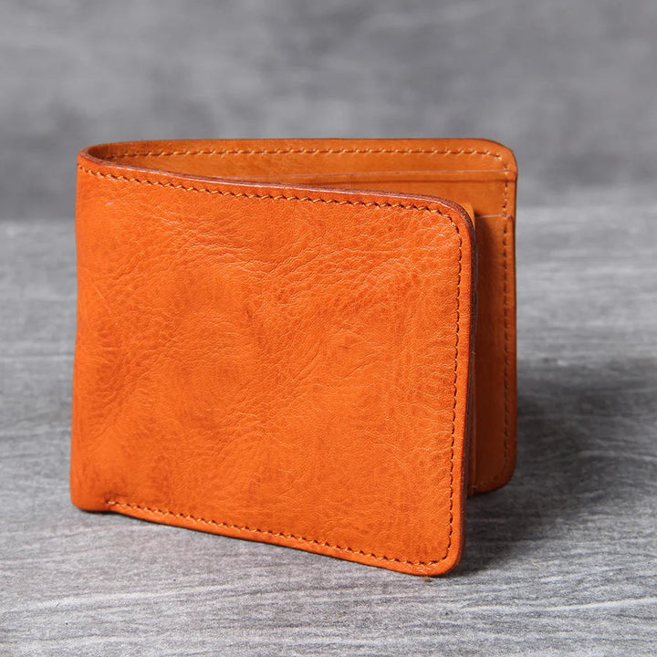 Bi-Fold Cowhide Leather Wallet
