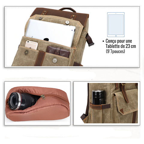 Vintage Design Camera Backpack Durable