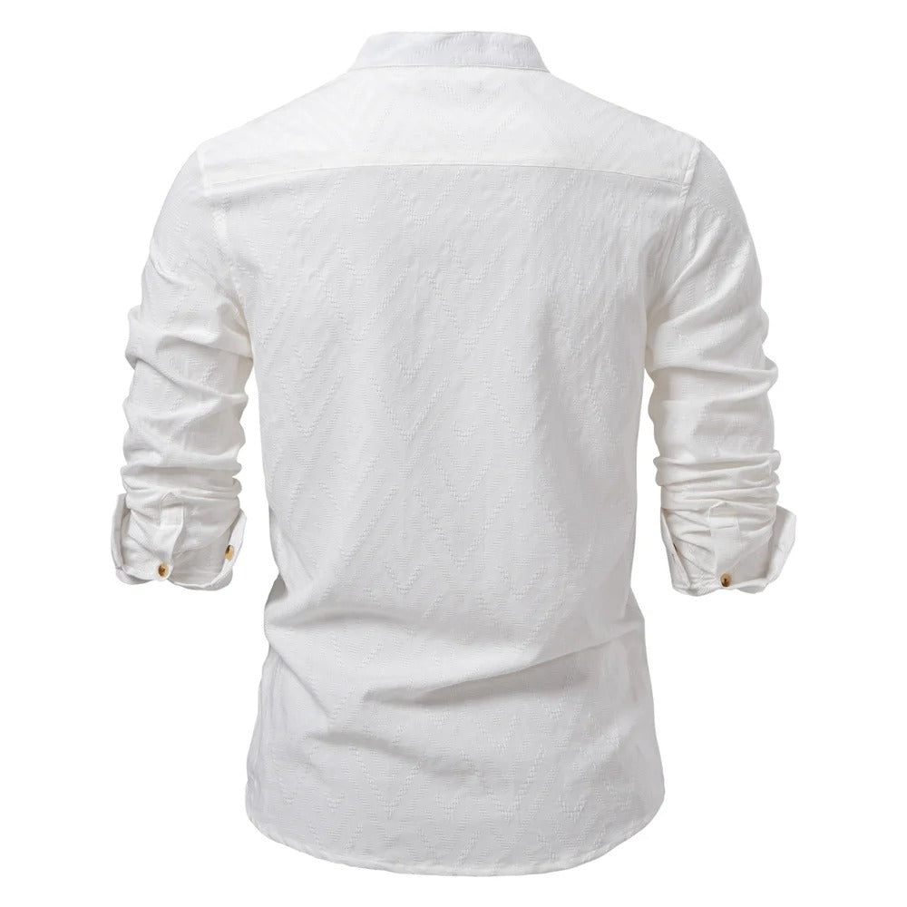 Men’s Textured Henley Collar Shirt