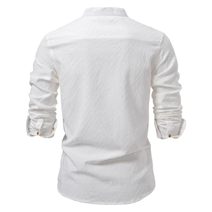 Men’s Textured Henley Collar Shirt