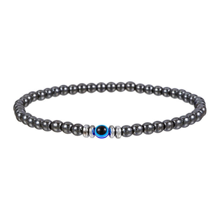 Men's Natural Stone Evil Eye Beaded Bracelet