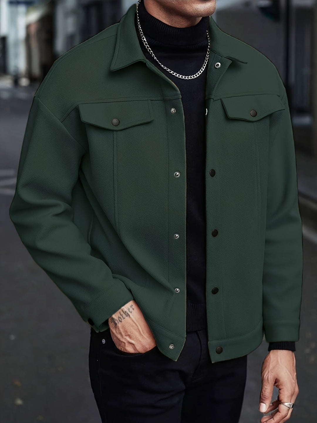 Men's jacket modelled for spring and autumn layering