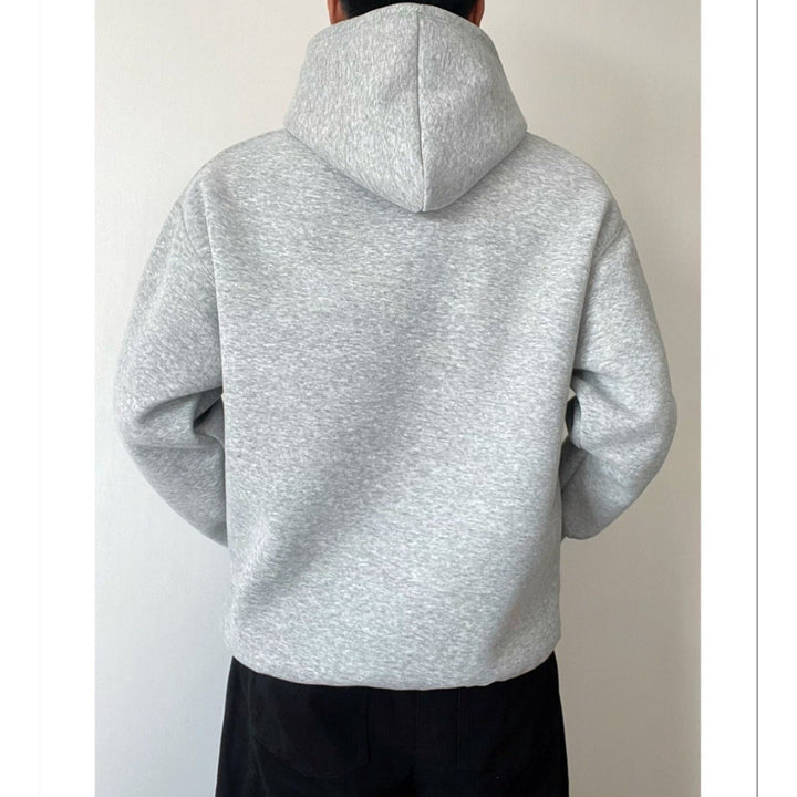 Detail view of the long sleeve cuff on a men's relaxed fit hoodie