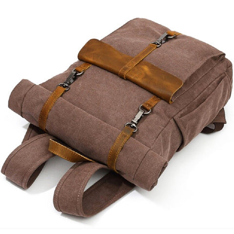 Vintage Canvas Roll-Top Backpack Men's