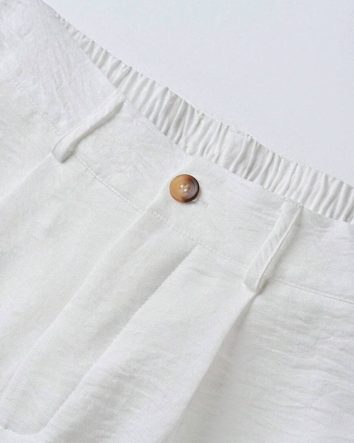 Men's linen regular fit shorts styled for casual summer wear
