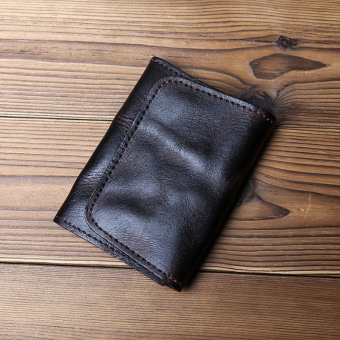 Men's Full-Grain Leather Tri-Fold Wallet