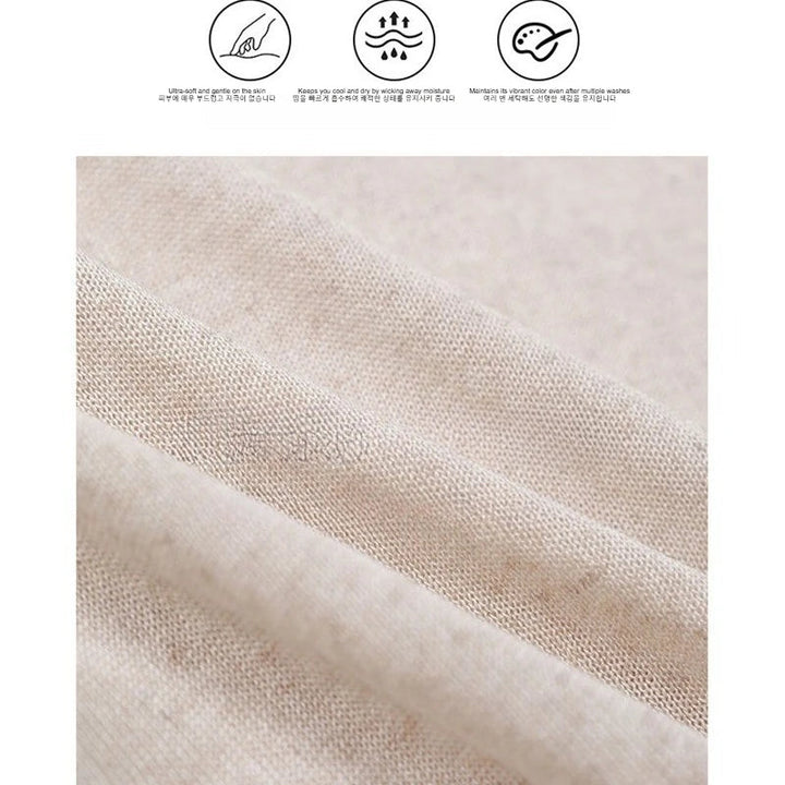 Men's Lyocell Linen Knitted Crew Neck T-Shirt Breathable