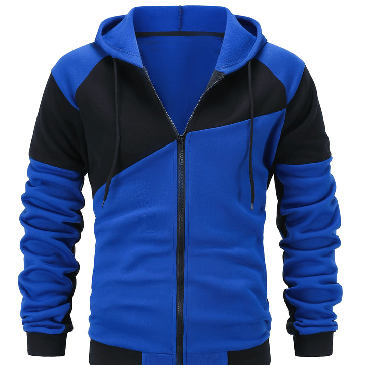 Men's Gradient Zip Up Hooded Jacket