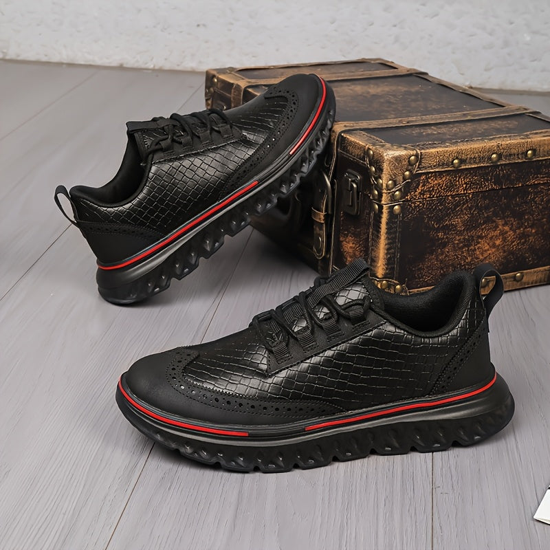 Men's smart casual sneakers with brogue-style perforations