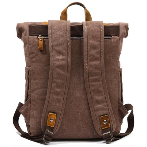 Vintage Canvas Roll-Top Backpack Men's