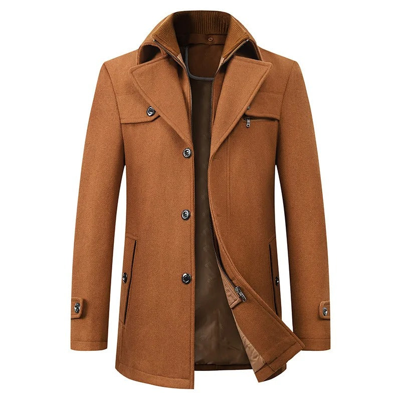 Elegant Long Wool Blend Coat