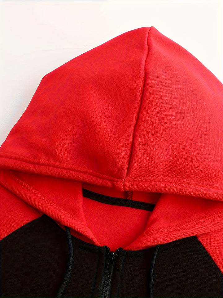 Men's gradient jacket showing the adjustable hood