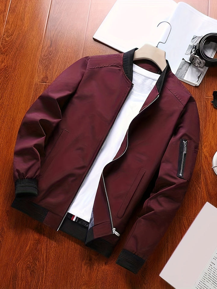 Classic bomber jacket designed for men's everyday outfits