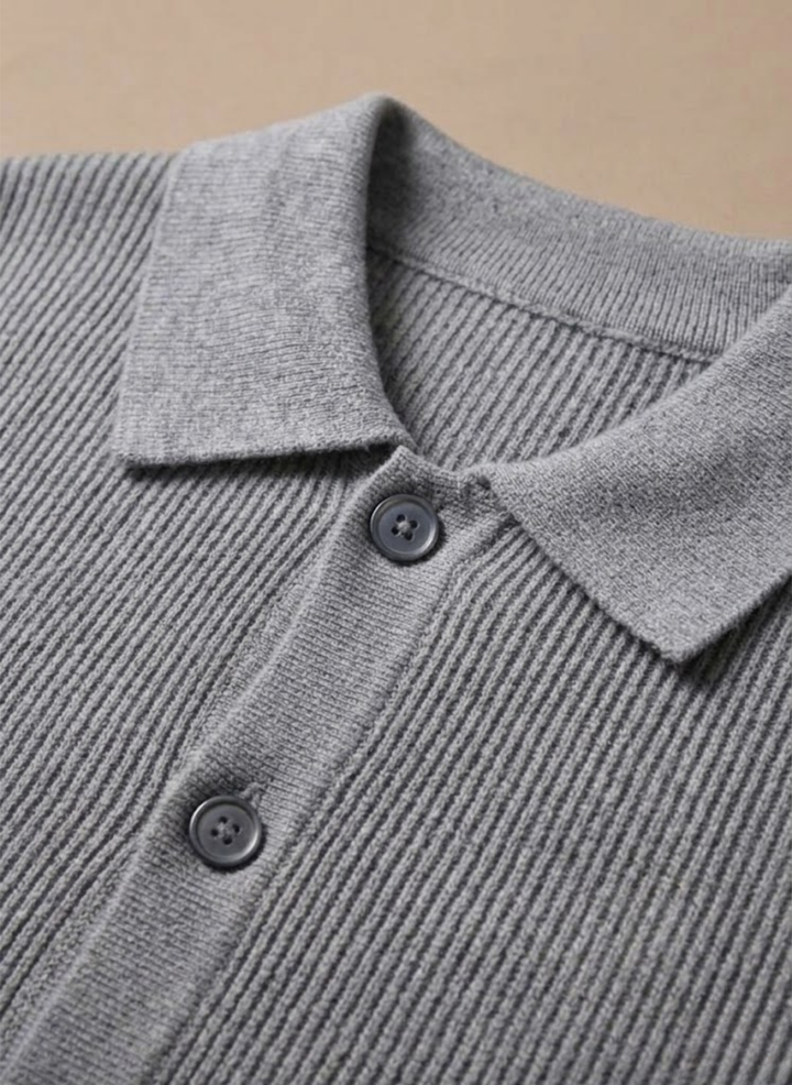 Men's cardigan shown in a casual everyday styling