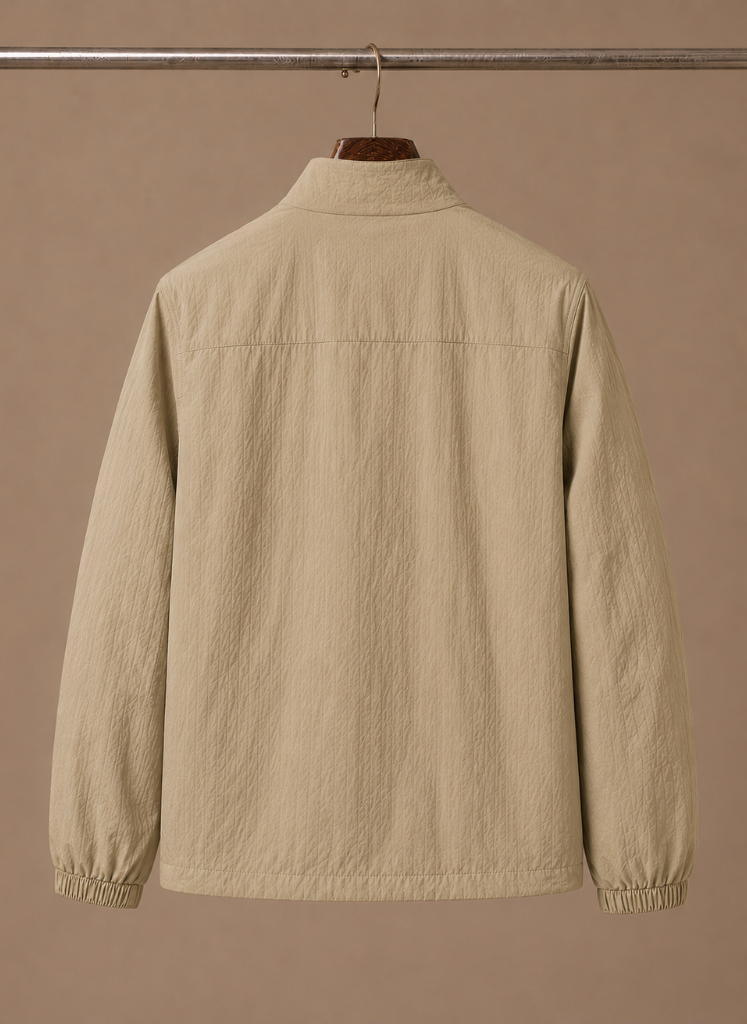 Full view of the mesh-lined bomber jacket for everyday wear