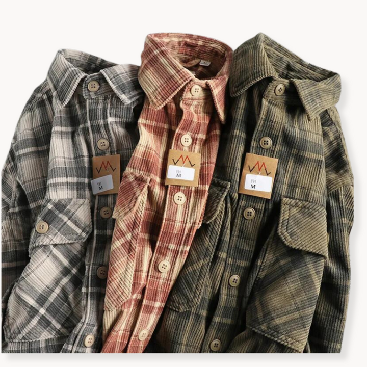 Men's checked flannel shirt styled for everyday wear