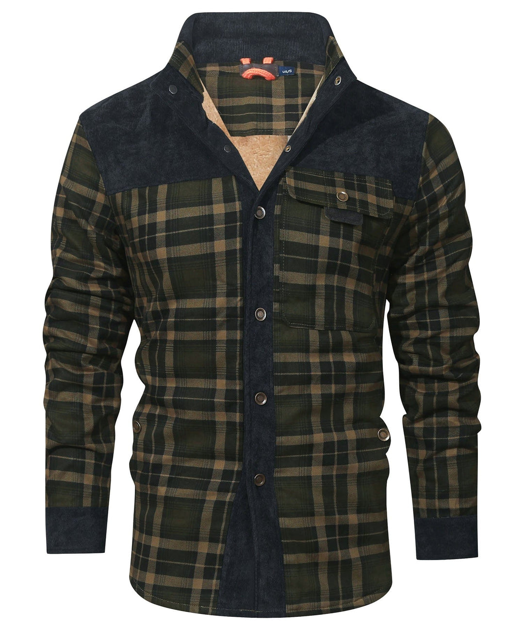 Men's Plaid Flannel Jacket Faux Fur Lined