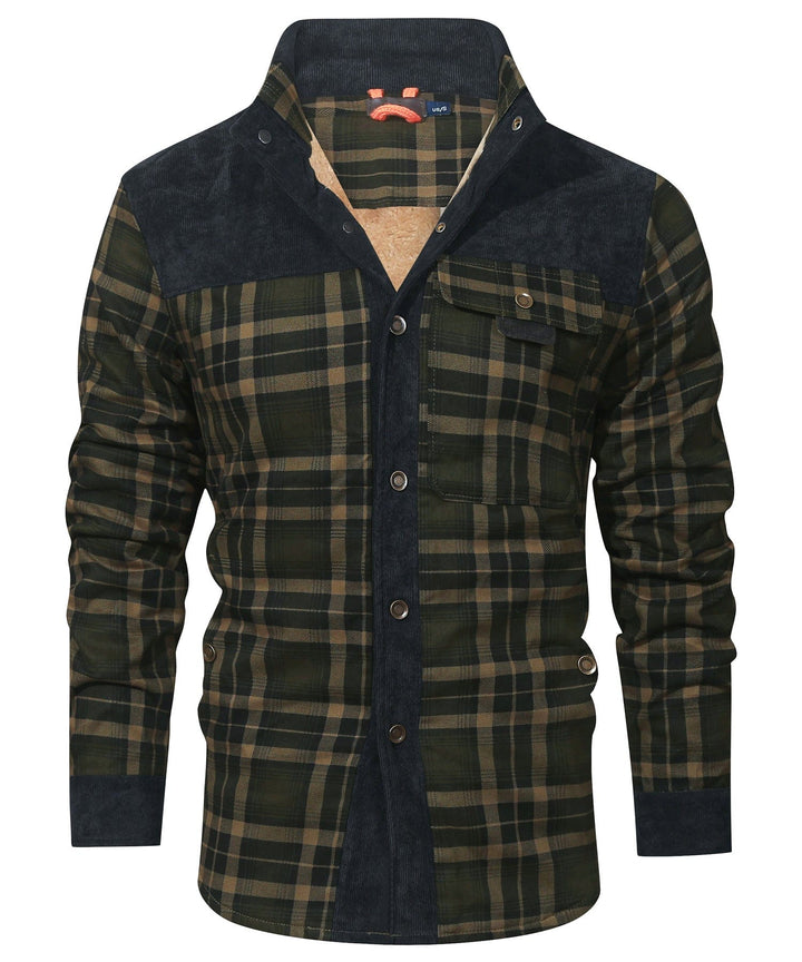 Men's Plaid Flannel Jacket Faux Fur Lined