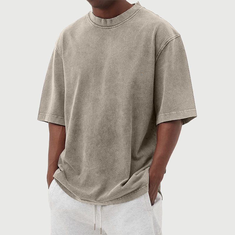 Men's washed cotton T-shirt with a relaxed fit