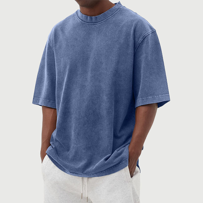 Front view of a men's relaxed-fit cotton T-shirt
