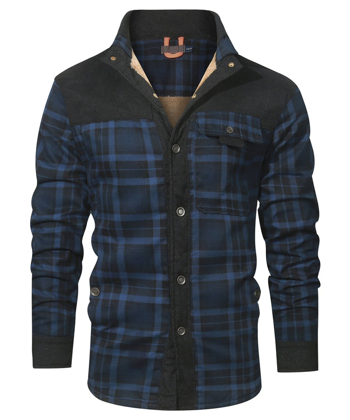 Men's Plaid Flannel Jacket Faux Fur Lined