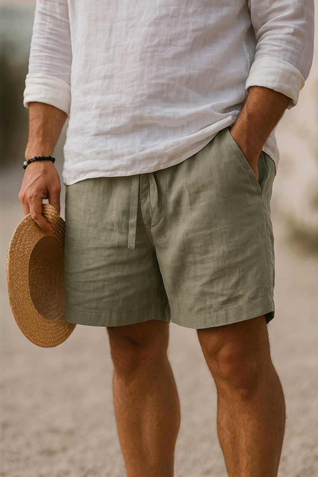 Cotton Linen Blend Casual Pants