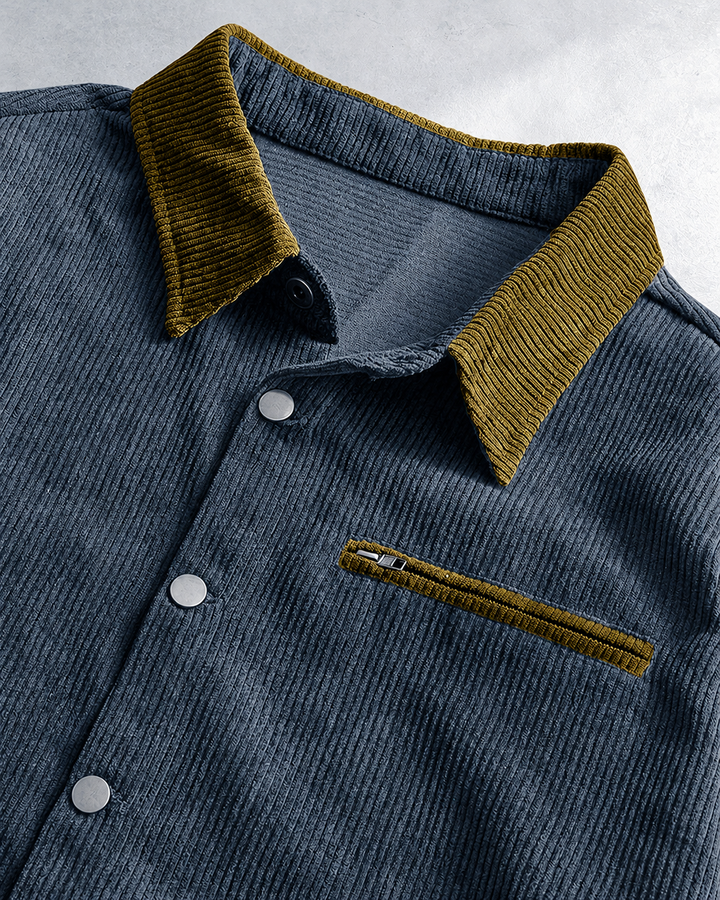 Back view of the men's corduroy shirt jacket