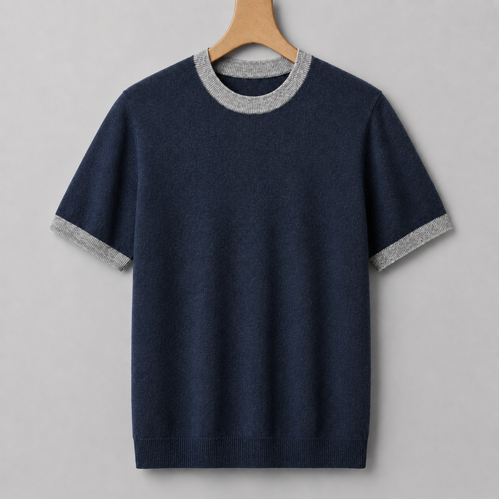 Men's Contrast Cotton Knit T Shirt