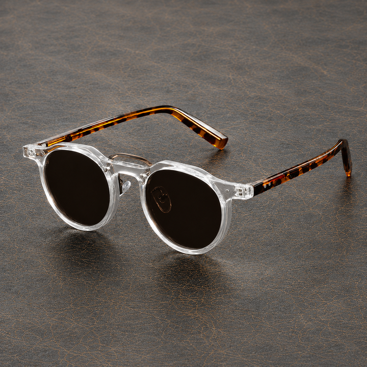 Men's Round Frame Sunglasses Tinted Lenses