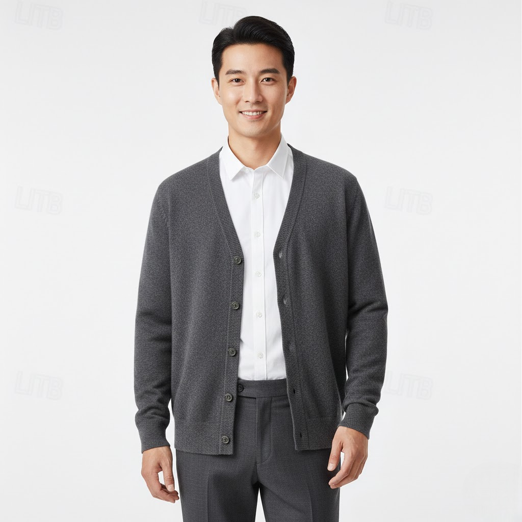 Men's V-Neck Button Cardigan Regular Fit
