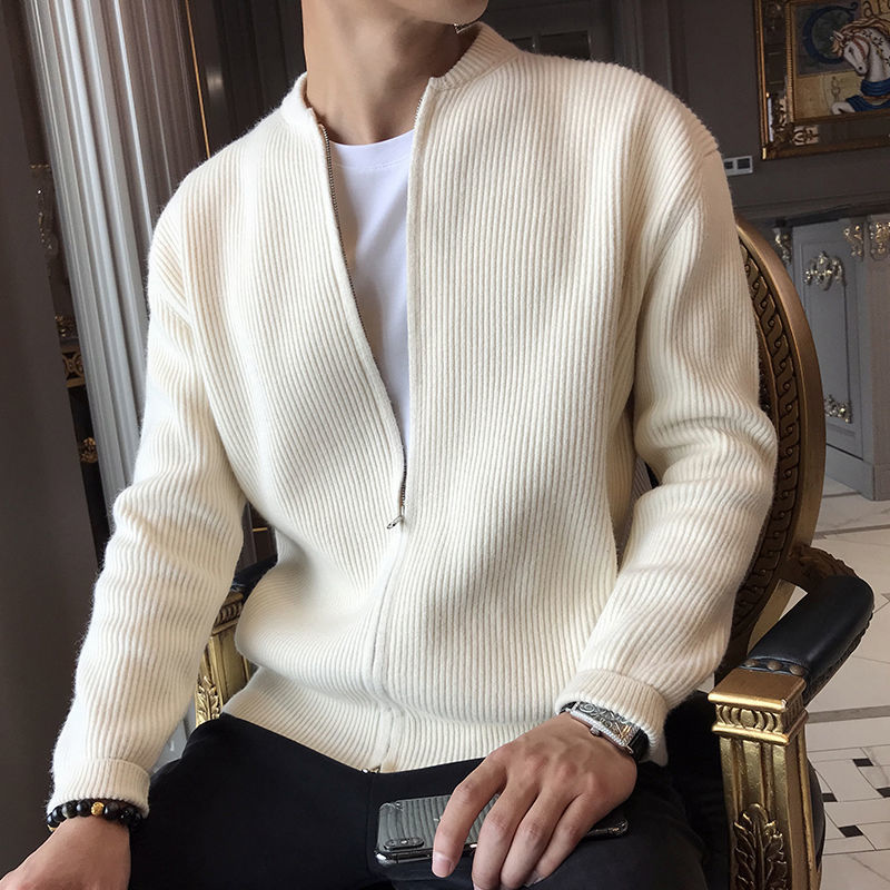 Men's soft warm knit cardigan shown from the front