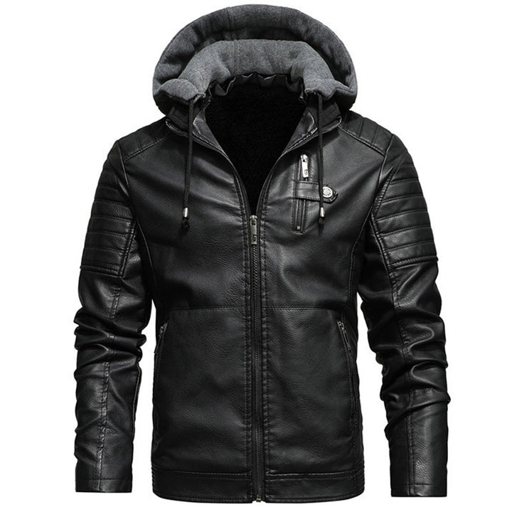 Hooded Leather Jacket