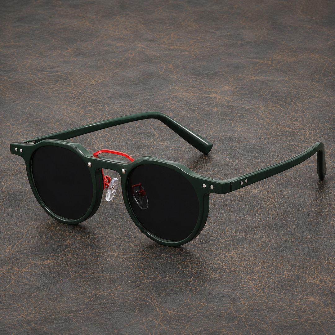 Men's Round Frame Sunglasses Tinted Lenses