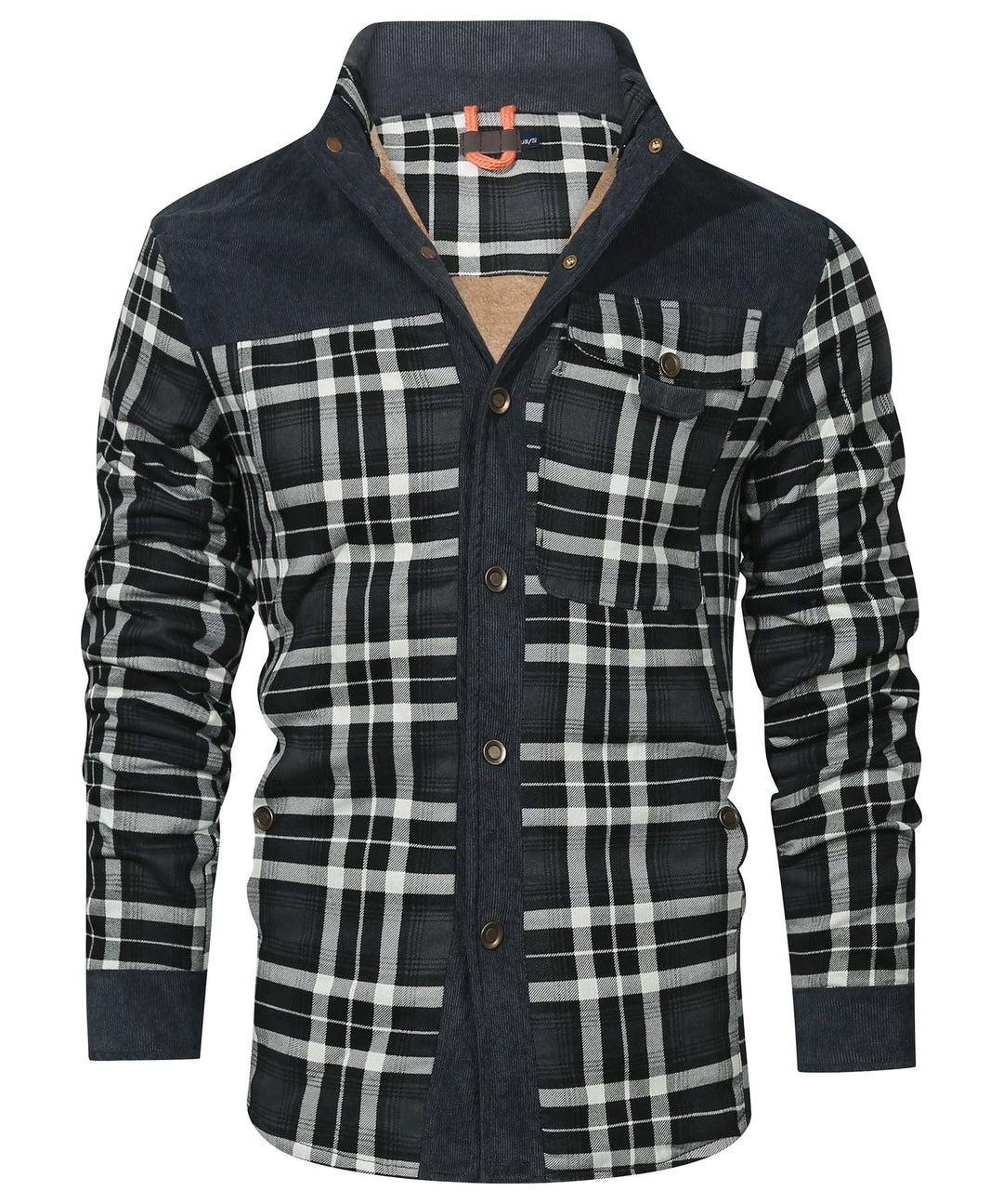 Men's Plaid Flannel Jacket Faux Fur Lined