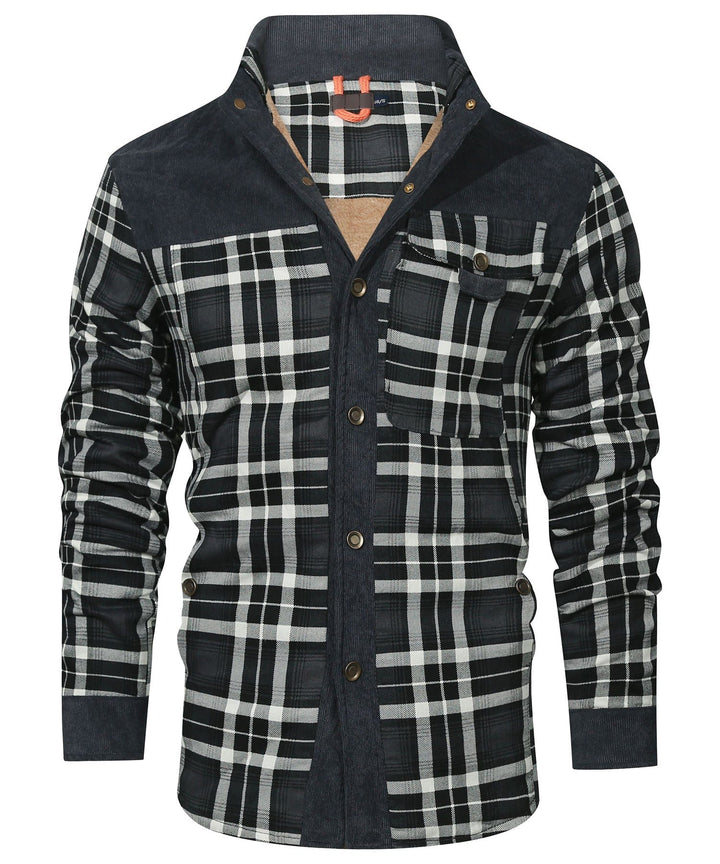 Men's Plaid Flannel Jacket Faux Fur Lined
