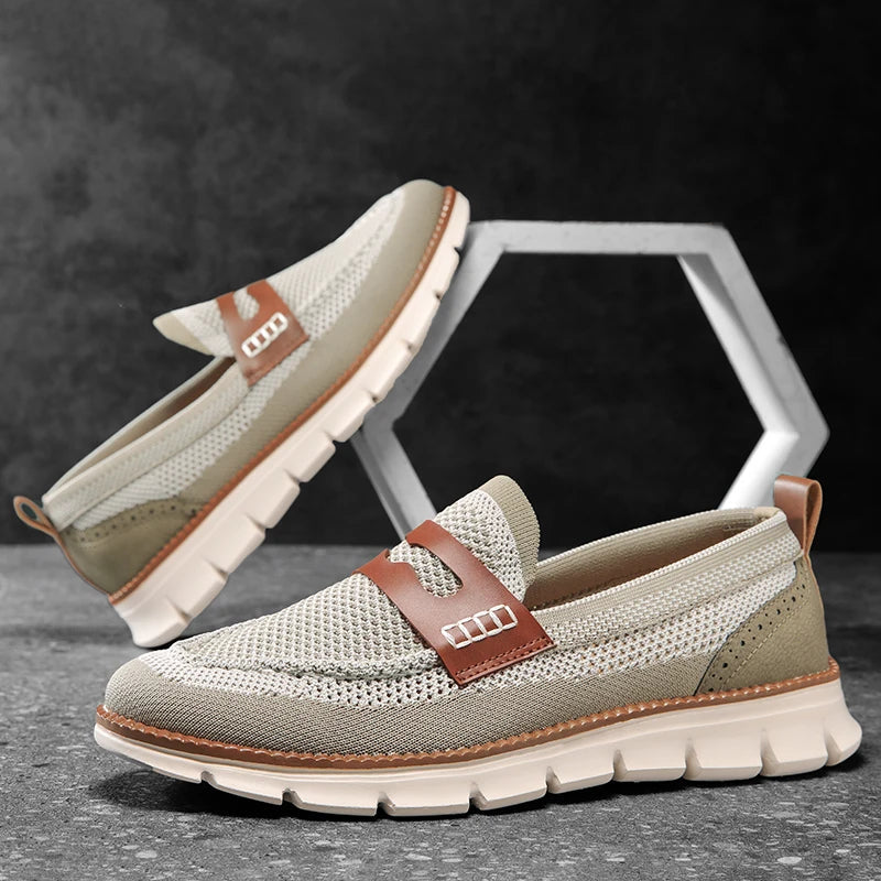 Men's mesh loafers styled as smart casual everyday footwear